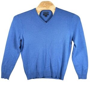 Club Room Estate Cashmere Sweater Mens Medium Blue VNeck 2-Ply Luxury Soft